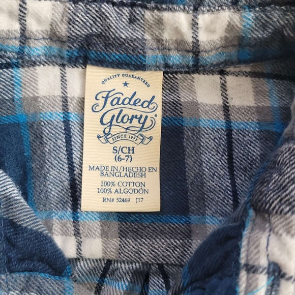 Marks&Spencer and faded glory size 6-7 flannel shirts - Picture 8 of 11